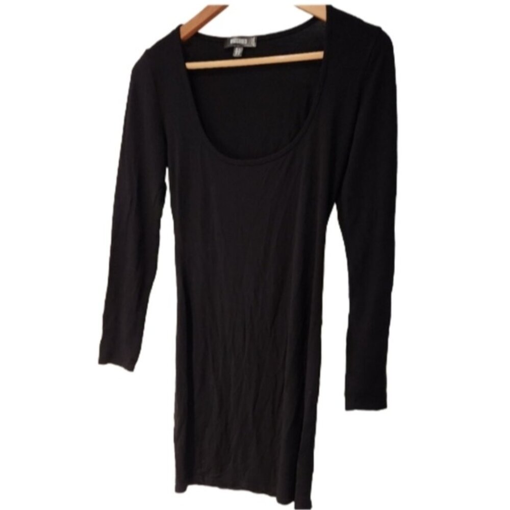 Misguided Med Black Basic‎ Mini Long Sleeve Guc